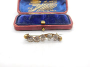 Victorian Rolled Gold Diamond Paste Wave Form Brooch Antique c1860