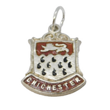 Sterling Silver Enamel Chichester Charm Pendant Vintage c1970