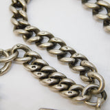 Victorian Chunky Sterling Silver Graduating Albert Watch Chain Antique 1896