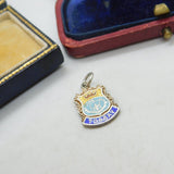 Sterling Silver and Coloured Enamel 'Torbay' Travel Shield Charm Vintage c1970