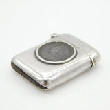 Victorian Sterling Silver Farthing Coin Set Vesta Case Antique 1900 Chester
