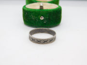 Sterling Silver Cross Pattern Ring Vintage c1970 Size R UK