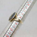 Siam Sterling Silver Niello Enamel Octagonal Open Band Ring Antique c1930 Size R