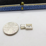 Sterling Silver Diamond Paste Drop Charm Pendant Vintage c1970