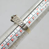 Sterling Silver 8 Garnet & Opal Cluster Graduating Band Ring Vintage 1976 Size N
