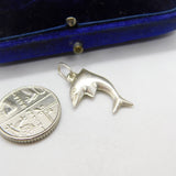 Sterling Silver Leaping Dolphin Charm Pendant Vintage c1970