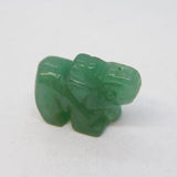 Carved Green Jade Small Elephant Figurine Ornament Vintage c1970