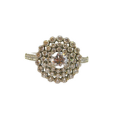 Sterling Silver Sparkling CZ Cluster Statement Dress Ring Modern c2000 Size O