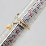 Sterling Silver Spinel & Pearl Wrap Around Dress Ring Modern c1990 Size S 1/2