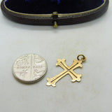 Silver Gilt Delicate Crucifix Charm Pendant Vintage c1970
