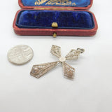 Sterling Silver Filigree Crucifix Charm Pendant Vintage c1970