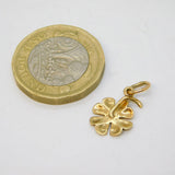 9ct Yellow Gold Lucky Four-Leaf Clover Charm Pendant Vintage 1977 Sheffield
