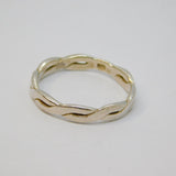 Sterling Silver Flat Braid Band Ring Vintage c1970 Size R 1/2