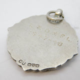 Art Deco Sterling Silver Football Sporting Fob Medal Antique 1947 Chester