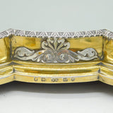 Victorian Sterling Silver Gilt Mirrored Cake Stand Antique 1875 Birmingham
