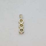 Sterling Silver Triple Round CZ Stick Charm Pendant Contemporary c2000s