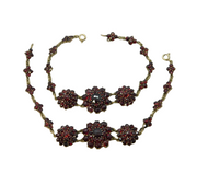 Austro-Hungarian Silver Gilt Bohemian Garnet Pair of Bracelets Antique c1920s