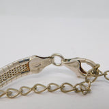 Italian Sterling Silver Greek Maze Pattern Bangle Bracelet Vintage c1980