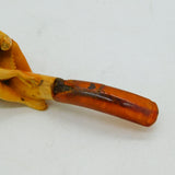 19th Century Meerschaum & Block Amber Sitting Lady Smoking Pipe Antique AF