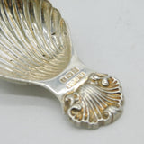Sterling Silver Shell Bowl Tea Caddy Spoon Vintage 1973 Birmingham