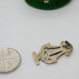Sterling Silver Enamel Musical Harp Charm Pendant Vintage c1970