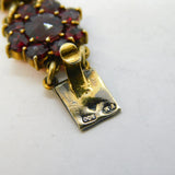 Austro-Hungarian Silver Gilt & Bohemian Garnet Floral Panel Bracelet Antique