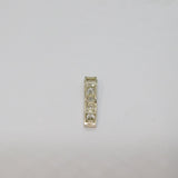 Sterling Silver 5 Stone CZ Wavy Stick Drop Charm Pendant Vintage c1970