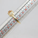 Gold On Sterling Silver 9 Stone Ruby Cluster Dress Ring Vintage c1970 Size P