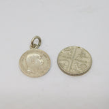 Sterling Silver Edward VII Threepence Coin Charm Pendant Antique 1908