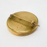Victorian Gold Plated Ornate Monogram Initial Brooch Pin Antique c1880