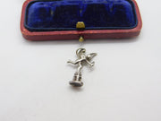 Sterling Silver Winged Eros Charm Pendant Vintage c1970
