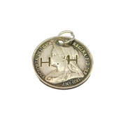 Sterling Silver Victorian Threepence Stamped "H. H" Charm Pendant Antique 1899