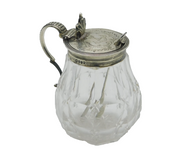 Victorian Sterling Silver Mounted Cut Glass Spice Pot Antique 1863 London