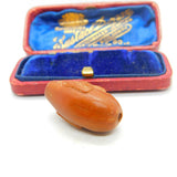 Victorian Chinese Carved Nut Bead Pendant In Face Form Antique c1900