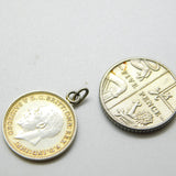 Sterling Silver Authentic Threepence Charm Pendant 1931