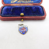 Sterling Silver and Enamel Luxembourg Travel Shield Charm Pendant Vintage c1970