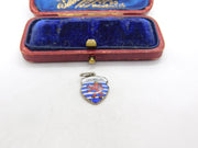 Sterling Silver and Enamel Luxembourg Travel Shield Charm Pendant Vintage c1970