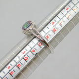 Sterling Silver Mystic Sapphire & White Sapphire Ring Vintage c1970 Size N 1/2