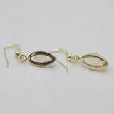 Pair of Sterling Silver Cabochon Moonstone Hook Drop Earrings Contemporary c2000