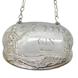 Sterling Silver Fishing Interest Gin Decanter Label Vintage 1982 London