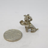 Sterling Silver Poodle Dog with the Shoe Charm Pendant Vintage c1970