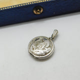 Sterling Silver Double Pocket Pendant Floral Motif Vintage c1970