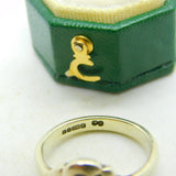 9ct Yellow Gold & Two Opal Set Abstract S Ring Vintage 1973 Birmingham
