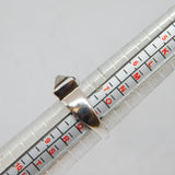 Sterling Silver Smoky Glass Set Modernist Band Ring Vintage c1990 Size P 1/2