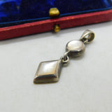 Sterling Silver & Pearl Inlayed Double Drop Pendant Vintage c1970