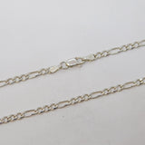 Sterling Silver Long Figaro Link Chain Necklace Vintage c1990s 74cm Length