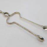 Victorian Sterling Silver Novelty Fire Iron Sugar Tongs Antique 1898 London