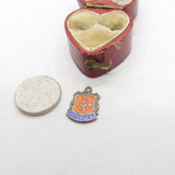 Sterling Silver and Enamel Travel Shield 'Sheerness' Charm Pendant Vintage c1970