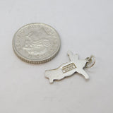 Sterling Silver Enamel Jumping Lady Charm Pendant Vintage c1970s