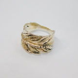 Sterling Silver Feather Design Studio Style Band Dress Ring Vintage c1970 Size Q